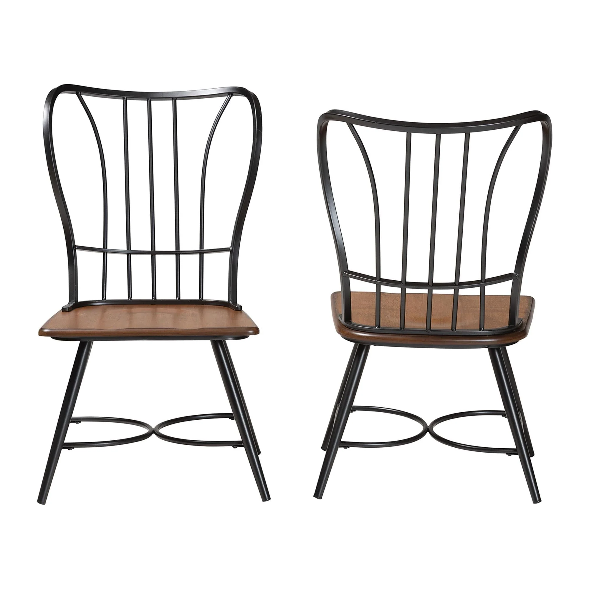 Carbon Loft Rudolph Industrial Metal and Wood Dining Chairs (Set of 2)