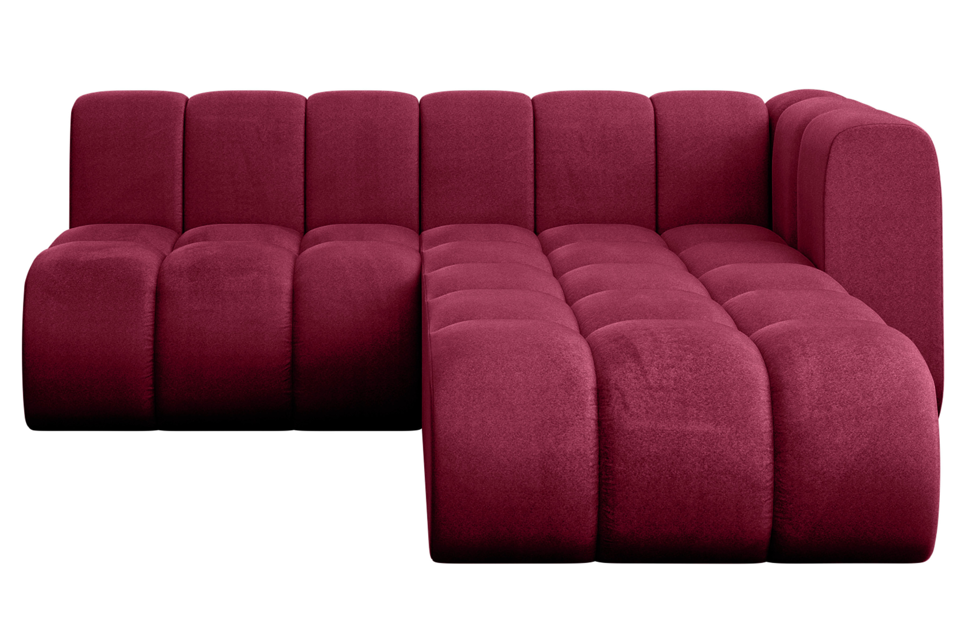 Narożnik prawostronny modułowy Darnel-L1 - 205x177x70 cm Bordowy