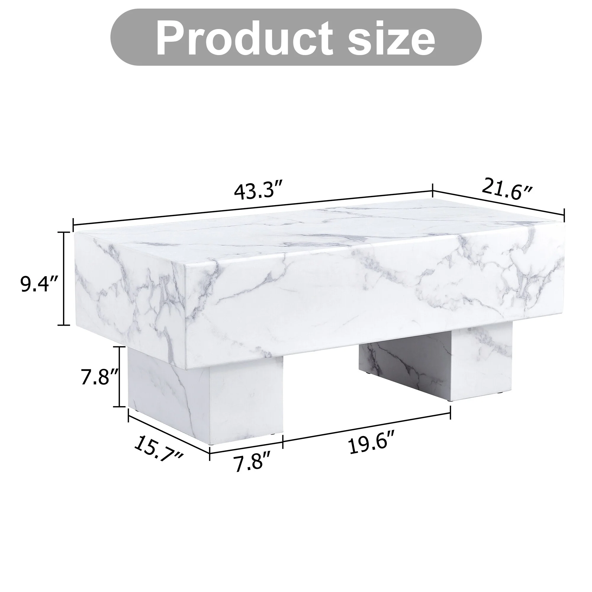 Modern Simple Marble Texture Mdf Coffee Table - Practical Model