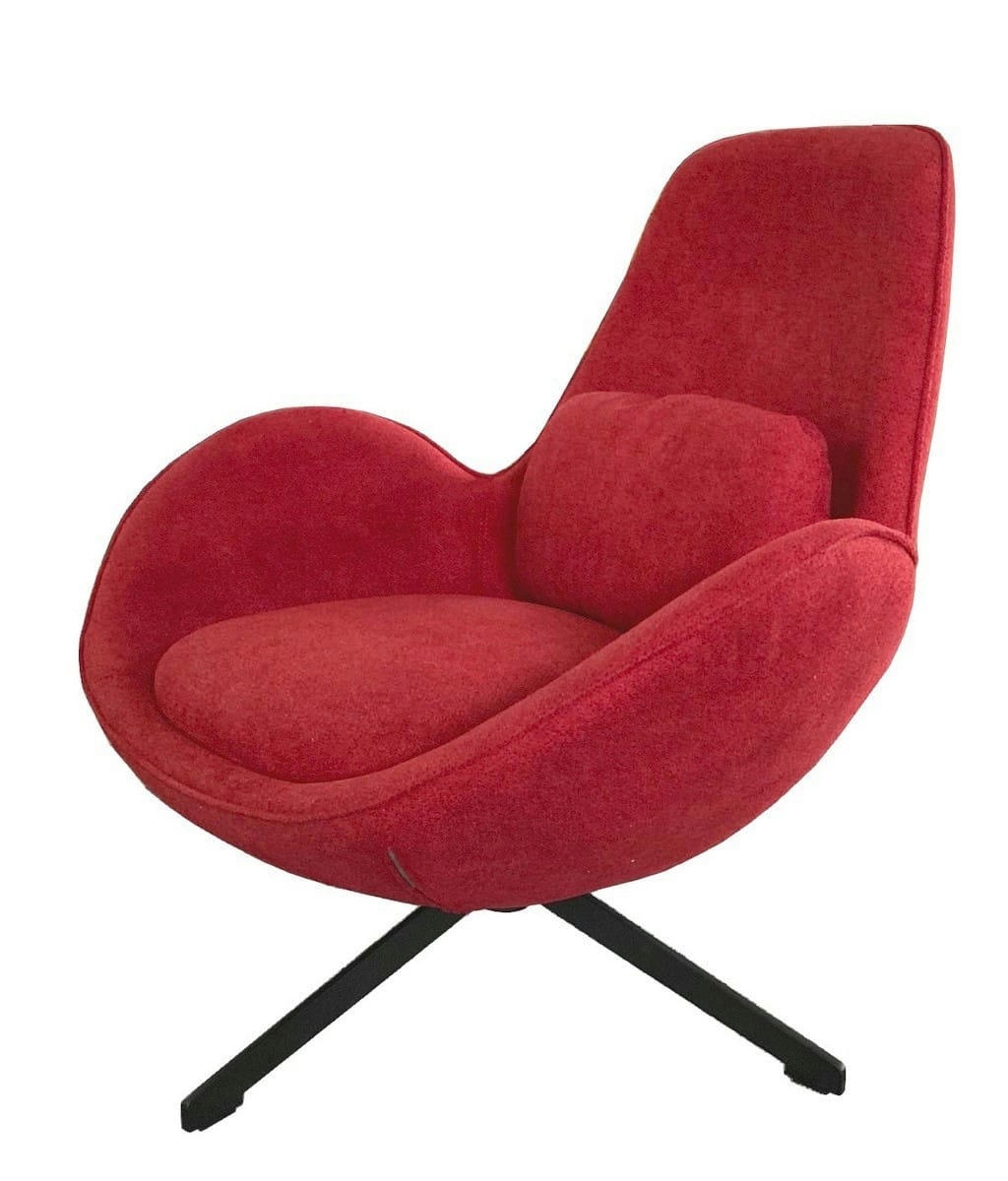SPACE - Fauteuil rotatif tissu rouge