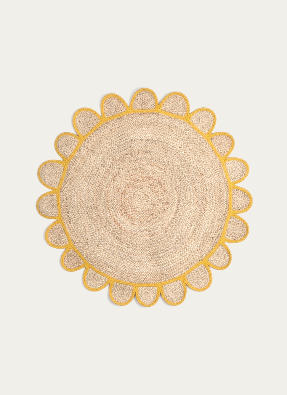TAPIS EN JUTE EN FORME DE MARGUERITE NATUREL