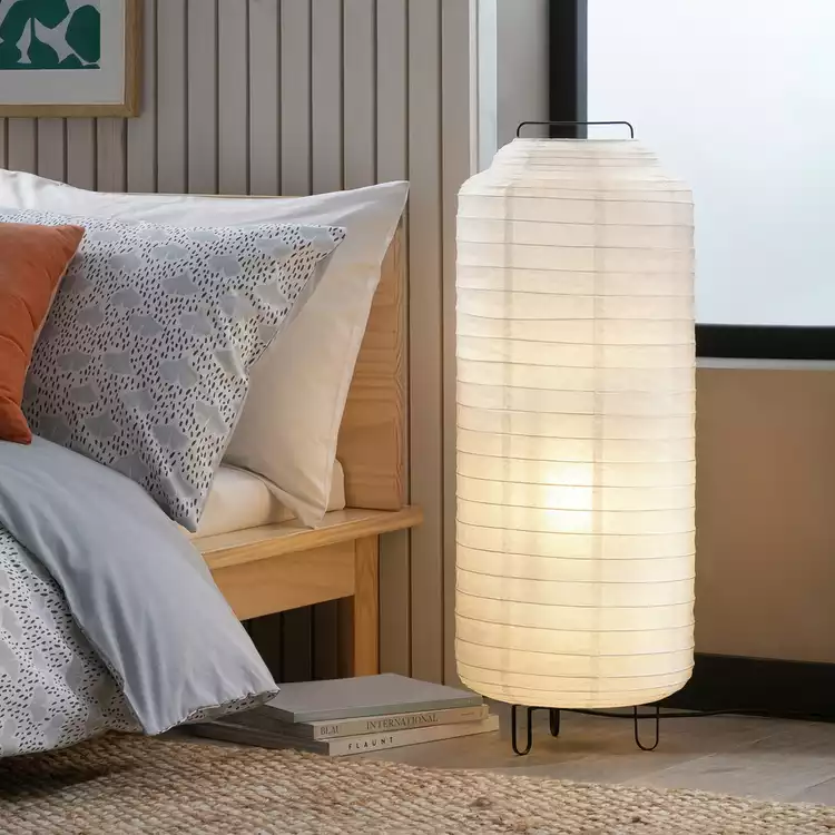 Habitat Boulle Japonais Paper Statement Floor Lamp - White