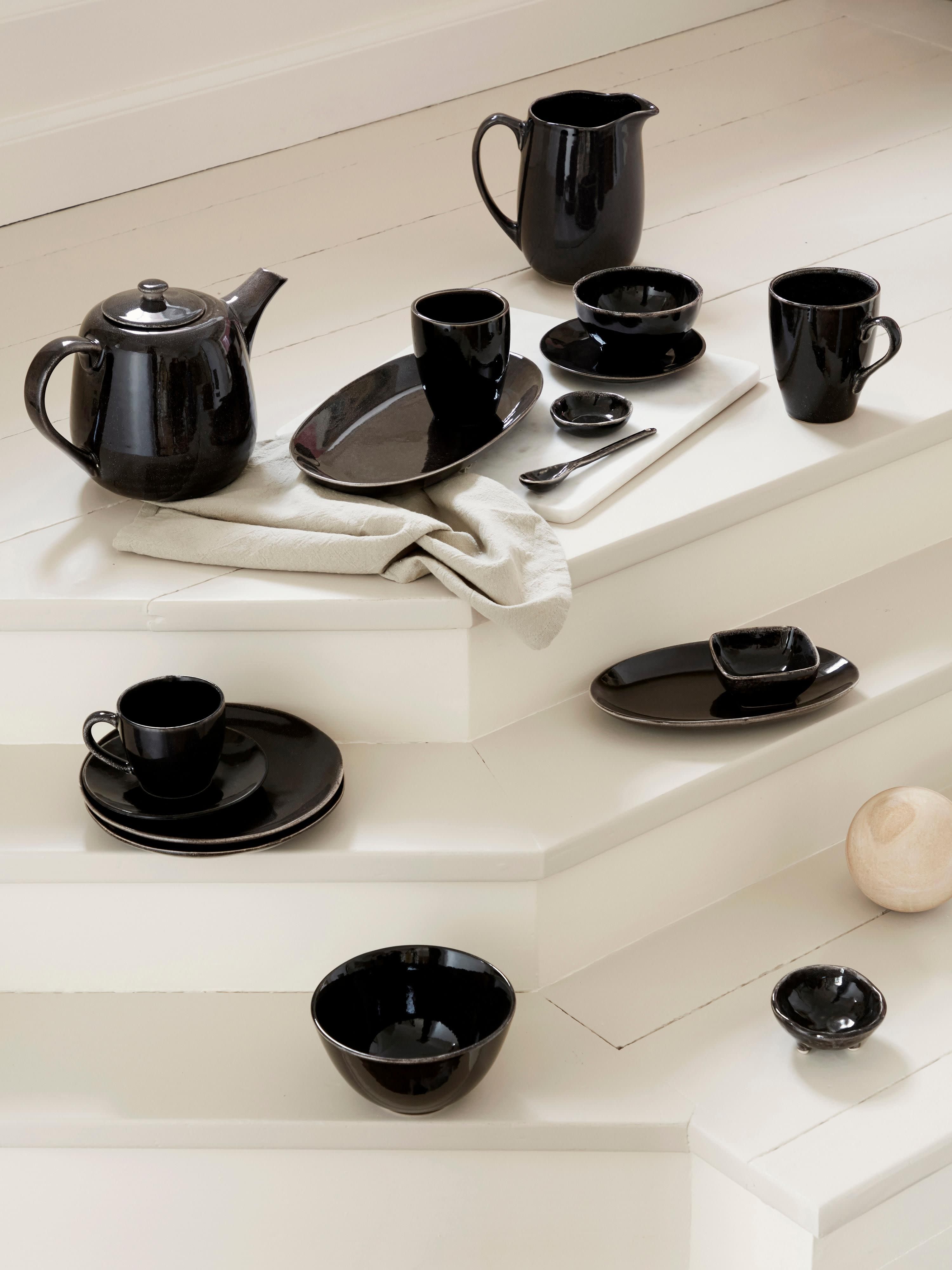 Handgemachte Schälchen Nordic Coal, 4er-Set
