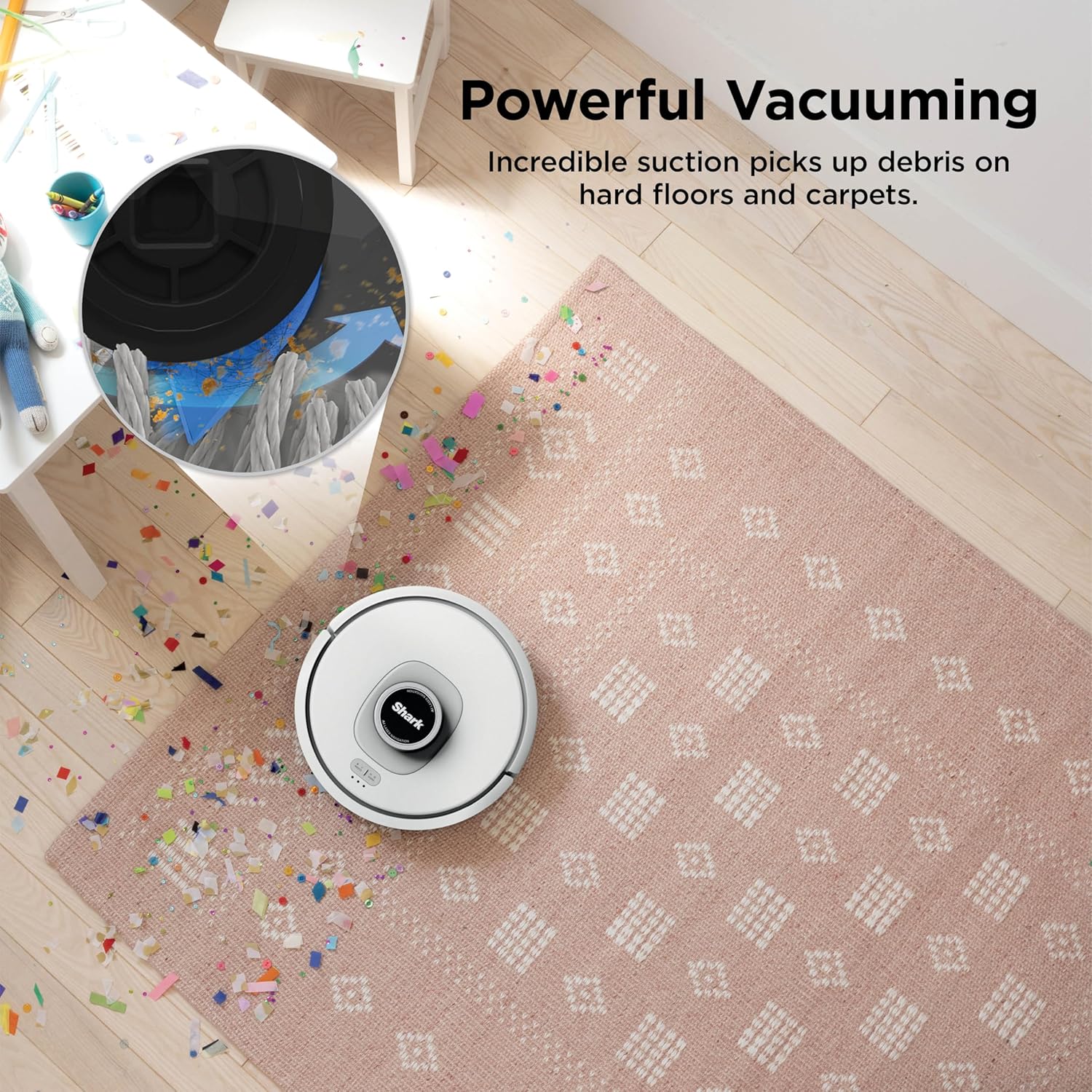 Shark AI Ultra Voice Control Robot Vacuum with Matrix Clean Navigation, Home Mapping, 60-Day Capacity, XL Self-Empty Base for Homes with Pets, Carpet & Hard Floors, Cool Grey, AV2511AE