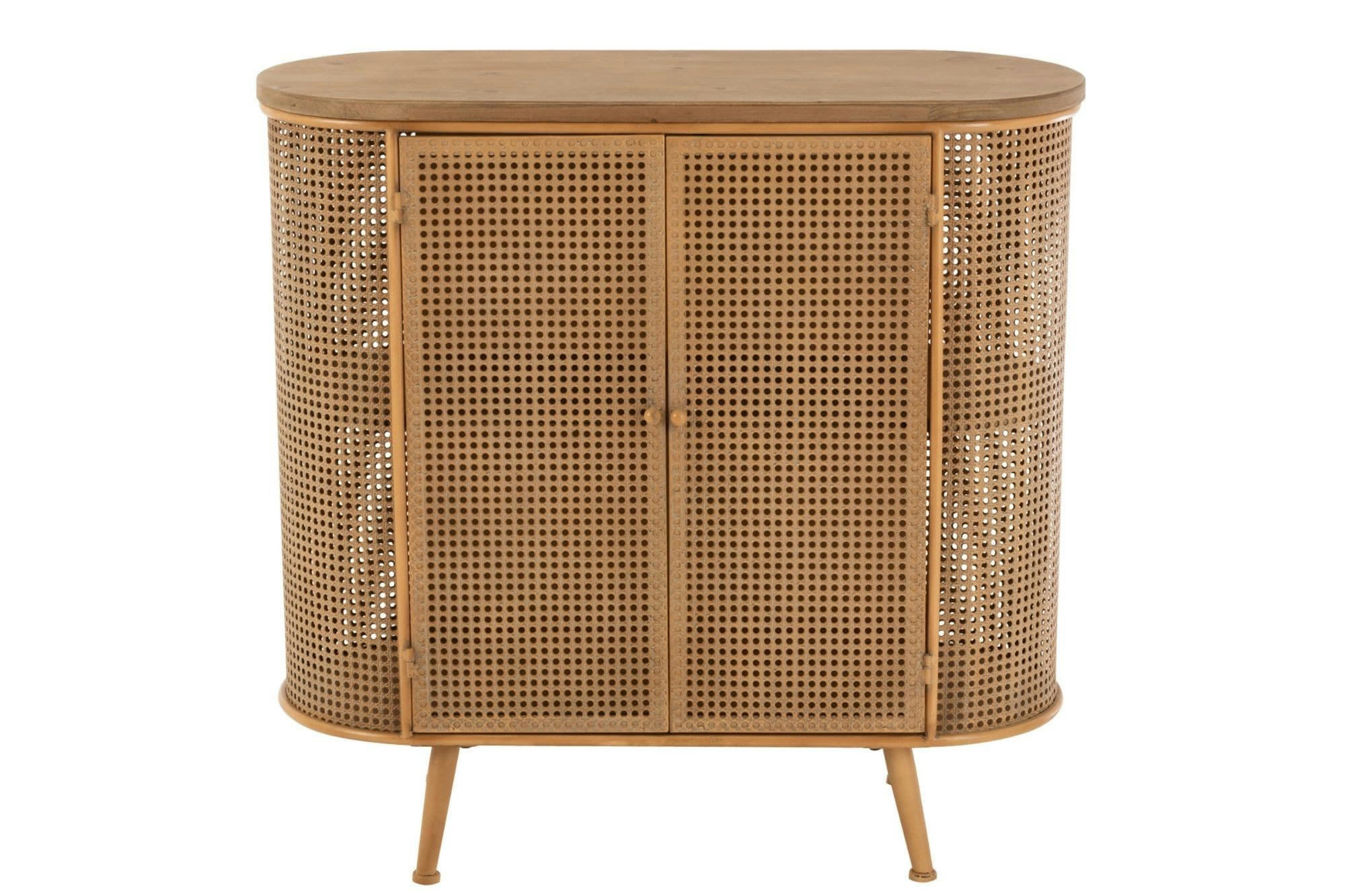 DETROIT - Buffet en bois et en métal arrondi 2 portes L90