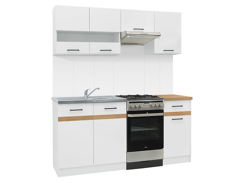 Komplet kuchenny Junona Line 170 cm biały połysk z blatem