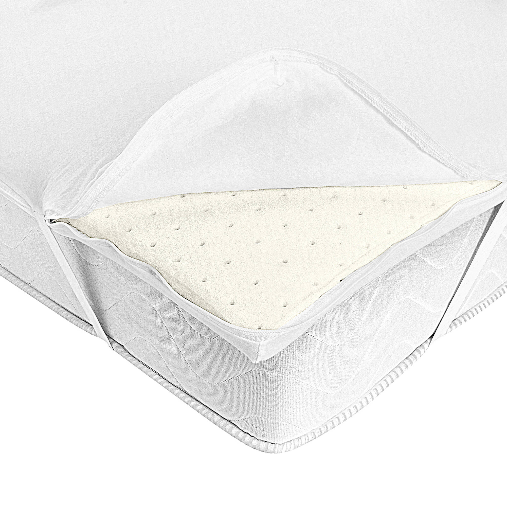 Housse imperméable extensible et élastiquée pour surmatelas