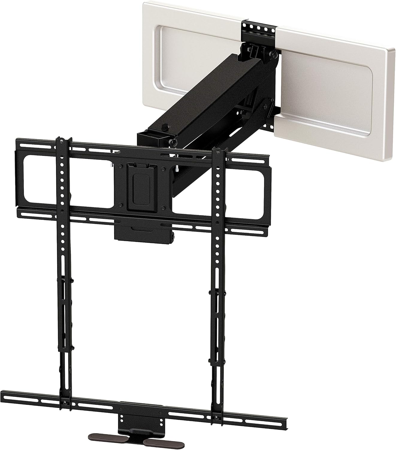 MantelMount MM540 - Above Fireplace Pull Down TV Mount for 44 to 80 Screen TVs to 90 lbs  with Patented auto-straightening  Adjustable Stops  Heat Sensor Handles & Paintable Covers