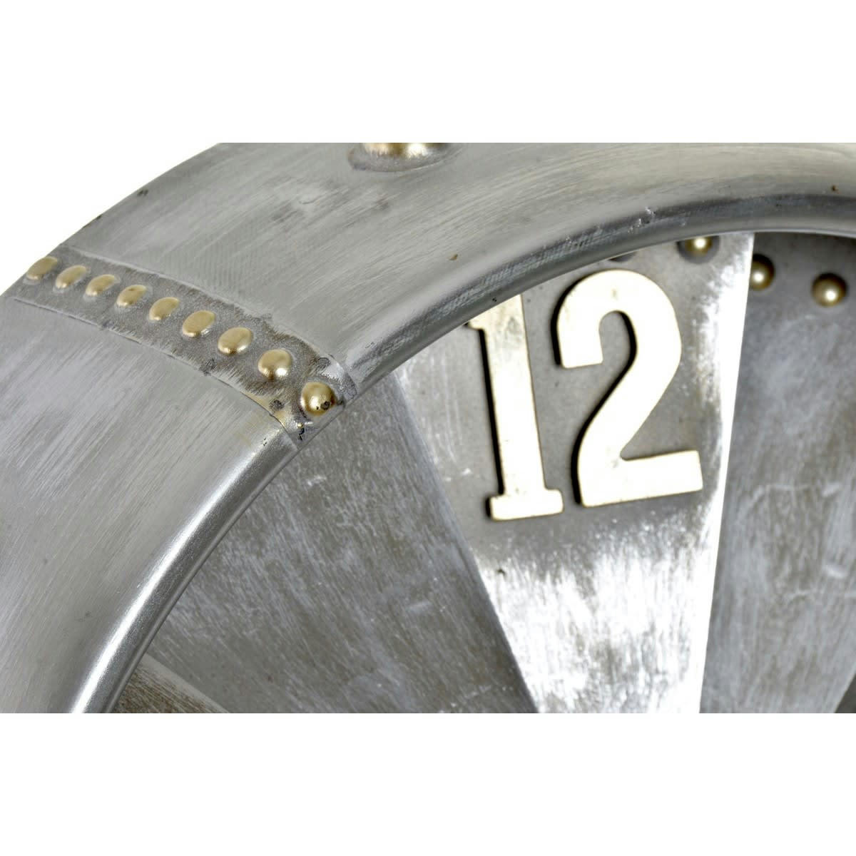 TURBINE - Horloge murale en métal galvanisé gris D41