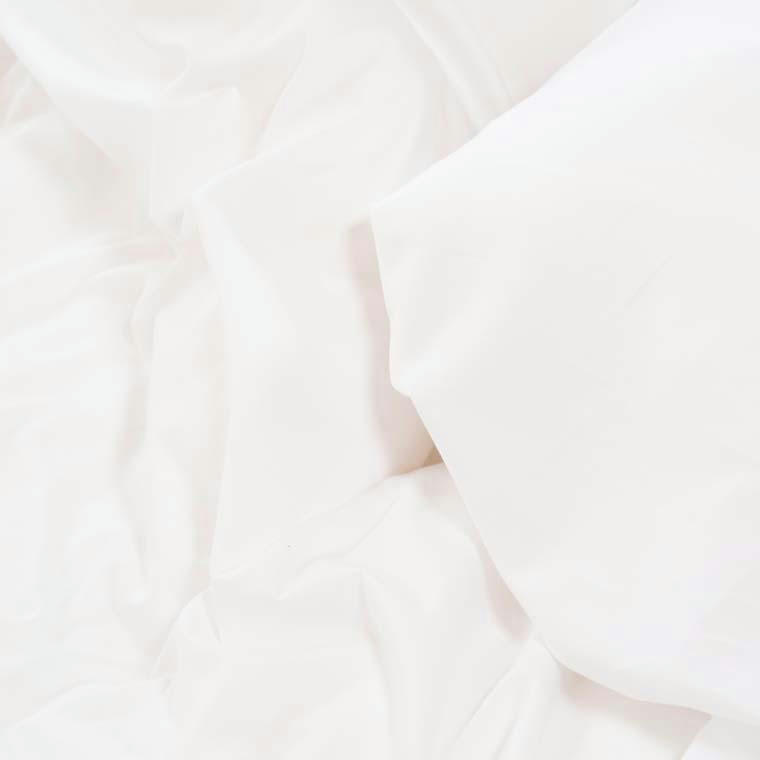 QUARTZ - Housse de couette satin de coton lavé bio uni blanc 200 x 200 cm