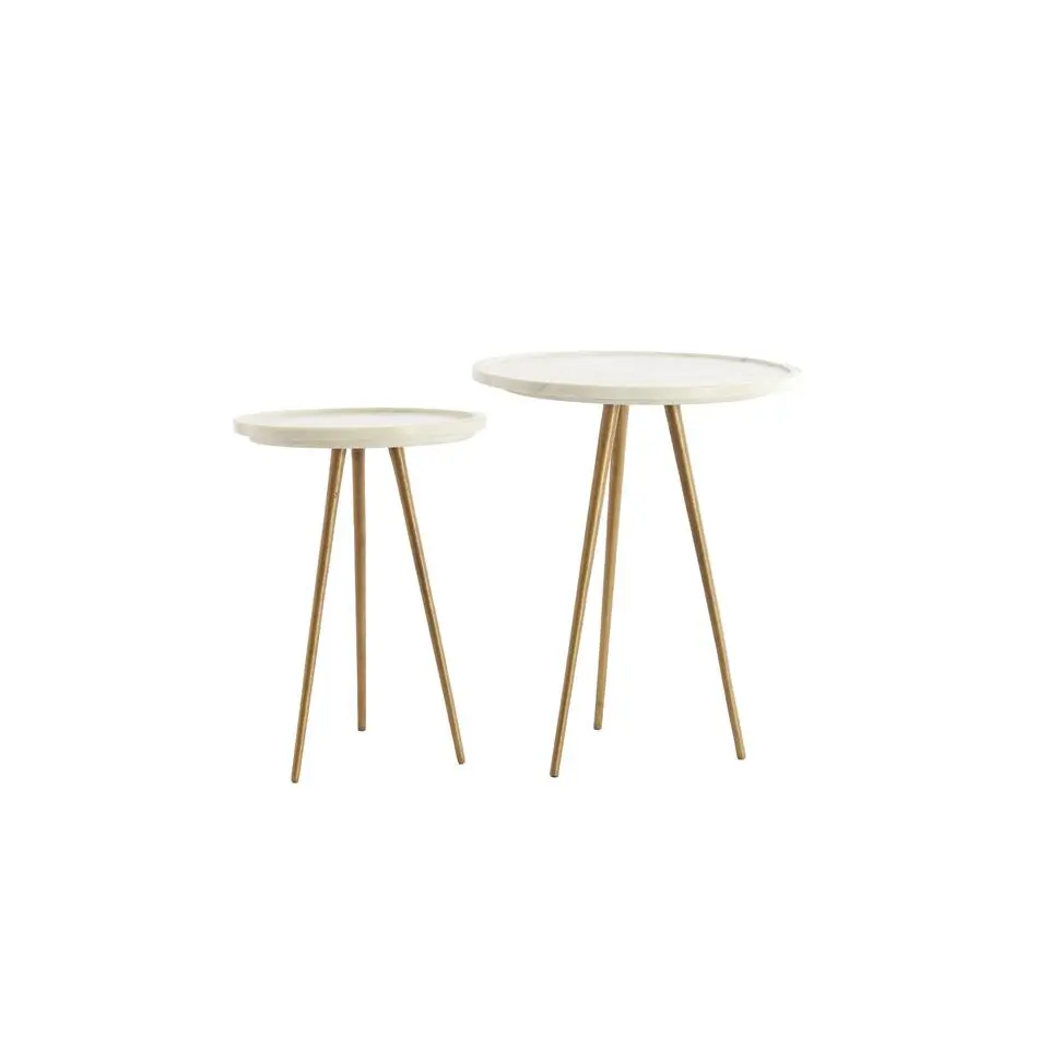 Light & Living - Prato bijzettafel set van 2 ?43x53 cm marmer -