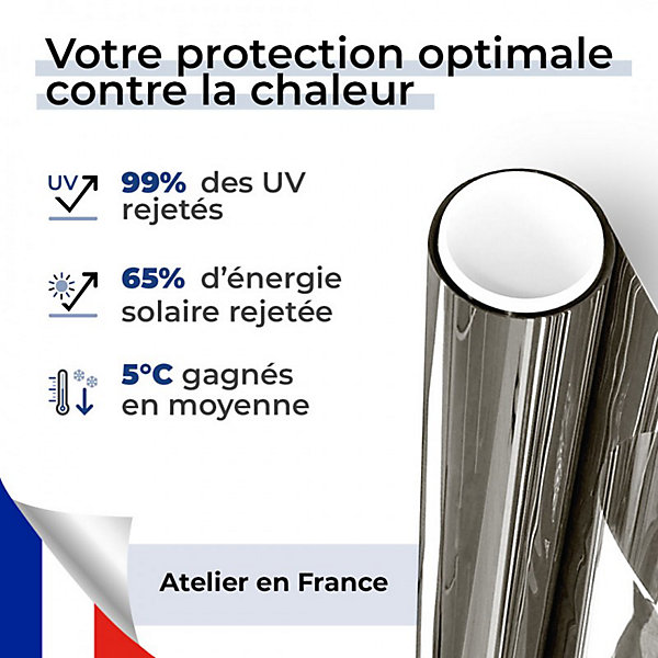 DIMEXACT - Film solaire pour double vitrage bon compromis - marron - 152 cm x 2 m - en Rouleau