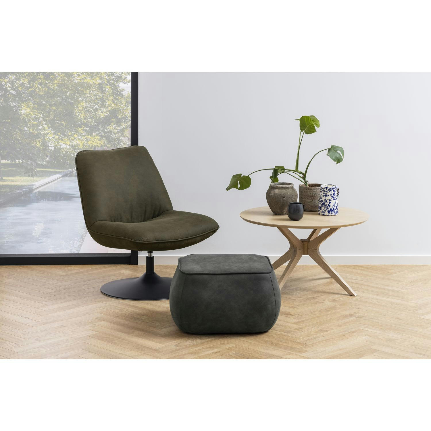 DUNE - Table basse ronde en mdf beige