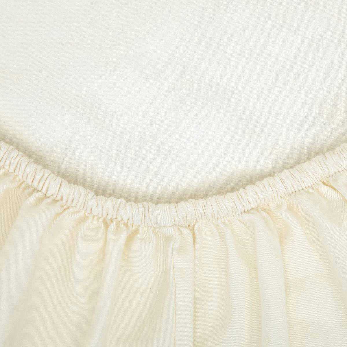 PALERME - Drap housse en satin de coton lavé ecru 160 x 200 cm