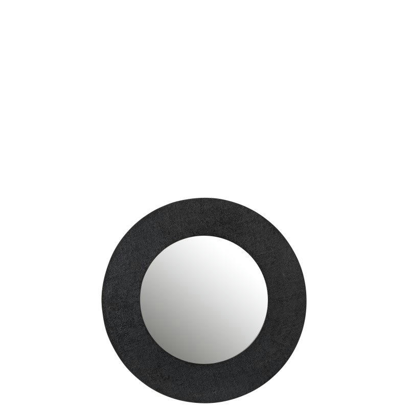 JUTE - Miroir effet jute alu noir D70