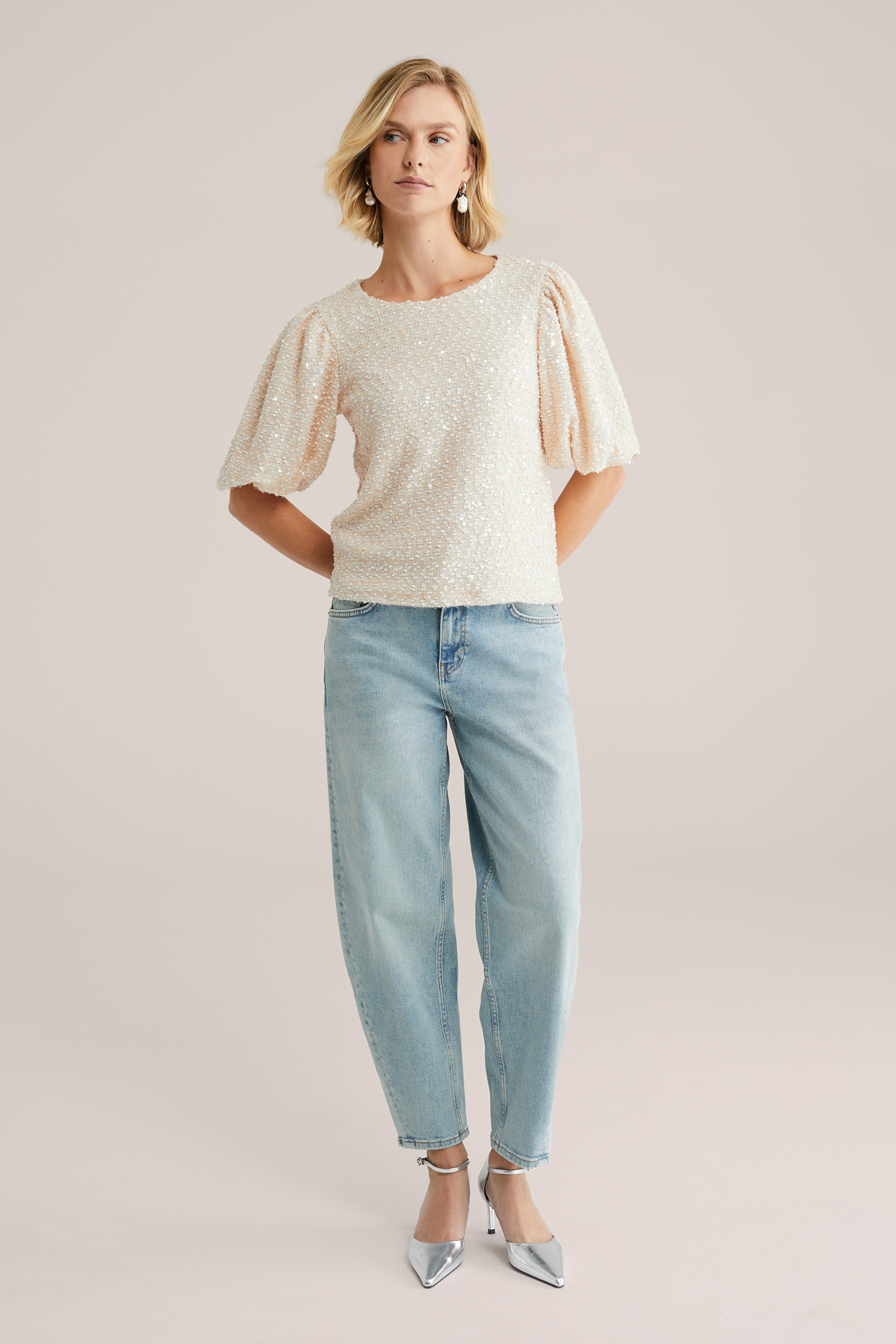 Dames top met pailletten