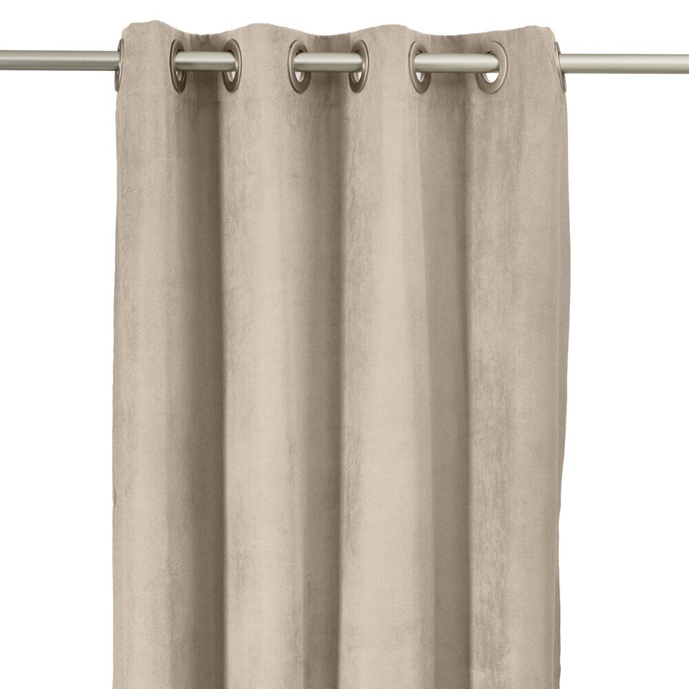Rideau à oeillets toucher doux polyester uni 135x240cm (3 modèles)