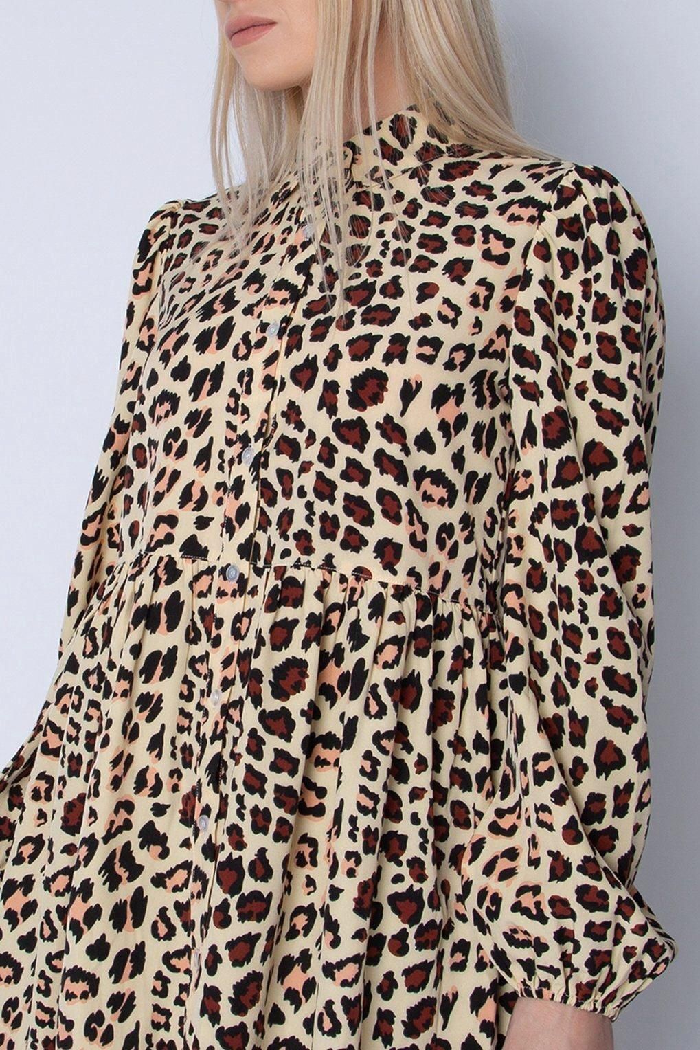 Cutie London Leopard Print Shirt Dress