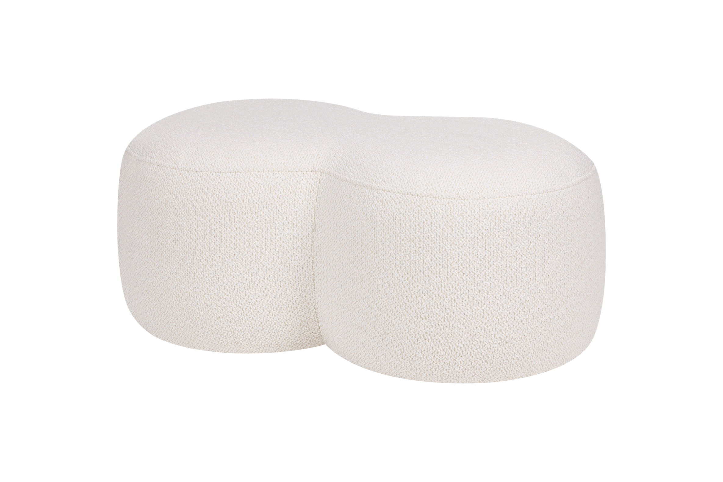noo.ma Umbo Pouf - Cloud Beige Bouclé, 89 x 51 x 38 cm