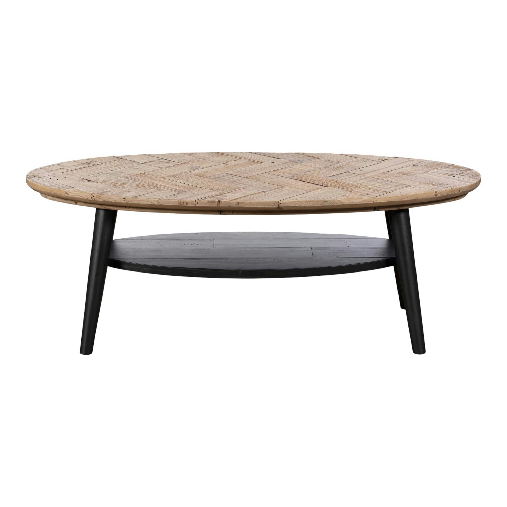 Table basse en bois recyclé FSC motif chevron FAGA