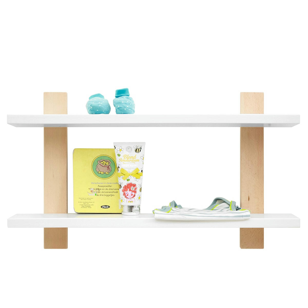 LISA - Étagère murale blanc naturel