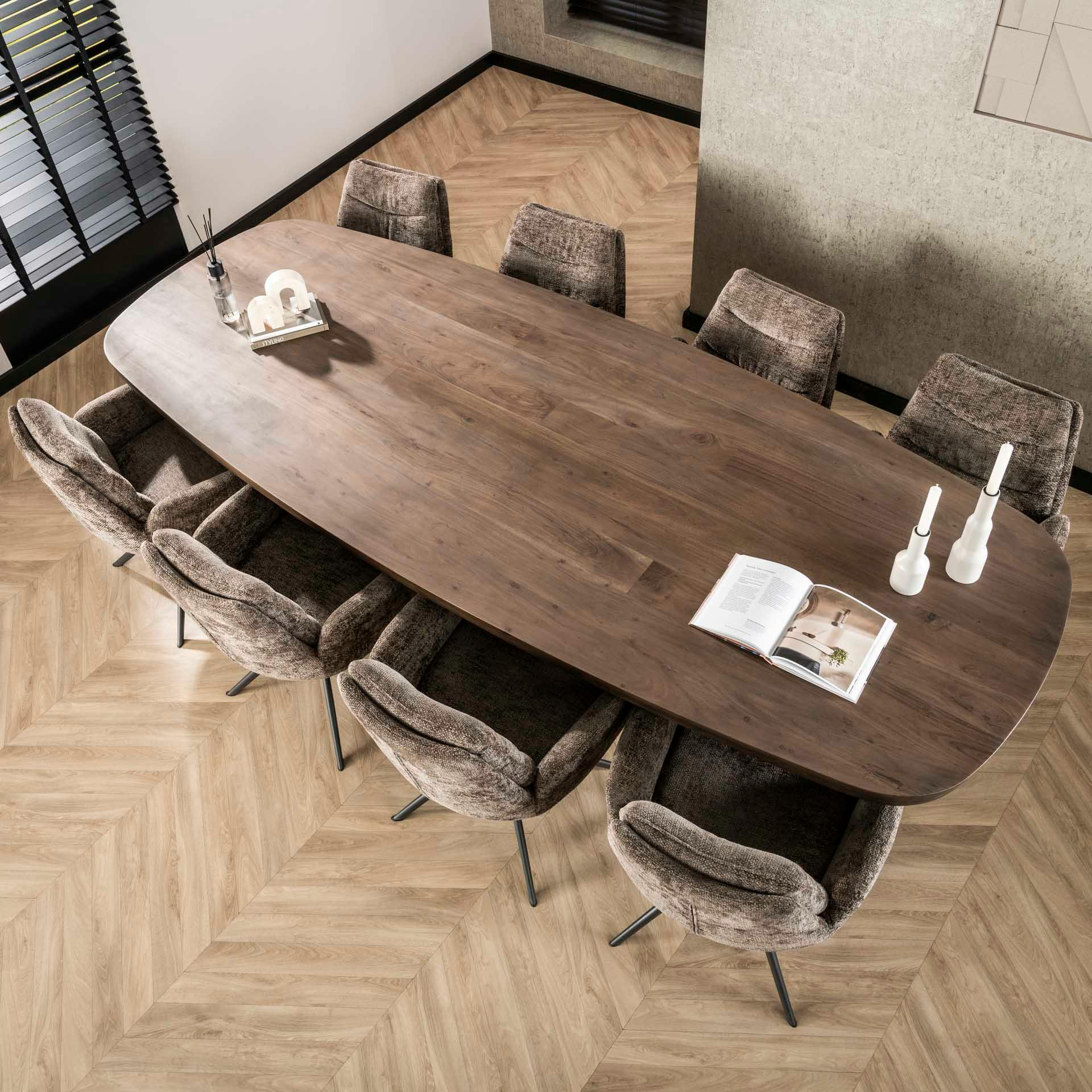 Table à manger design en bois d'acacia massif forme rectangulaire 300 cm MYSORE