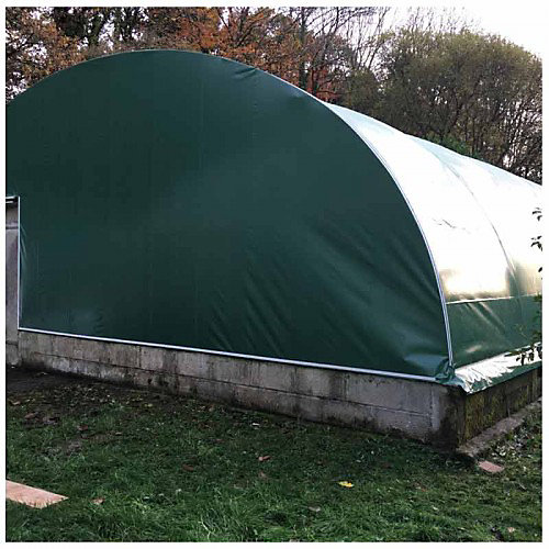 Bâche 250 microns verte blanche opaque - Long 14.50 m, Larg 6.50 m
