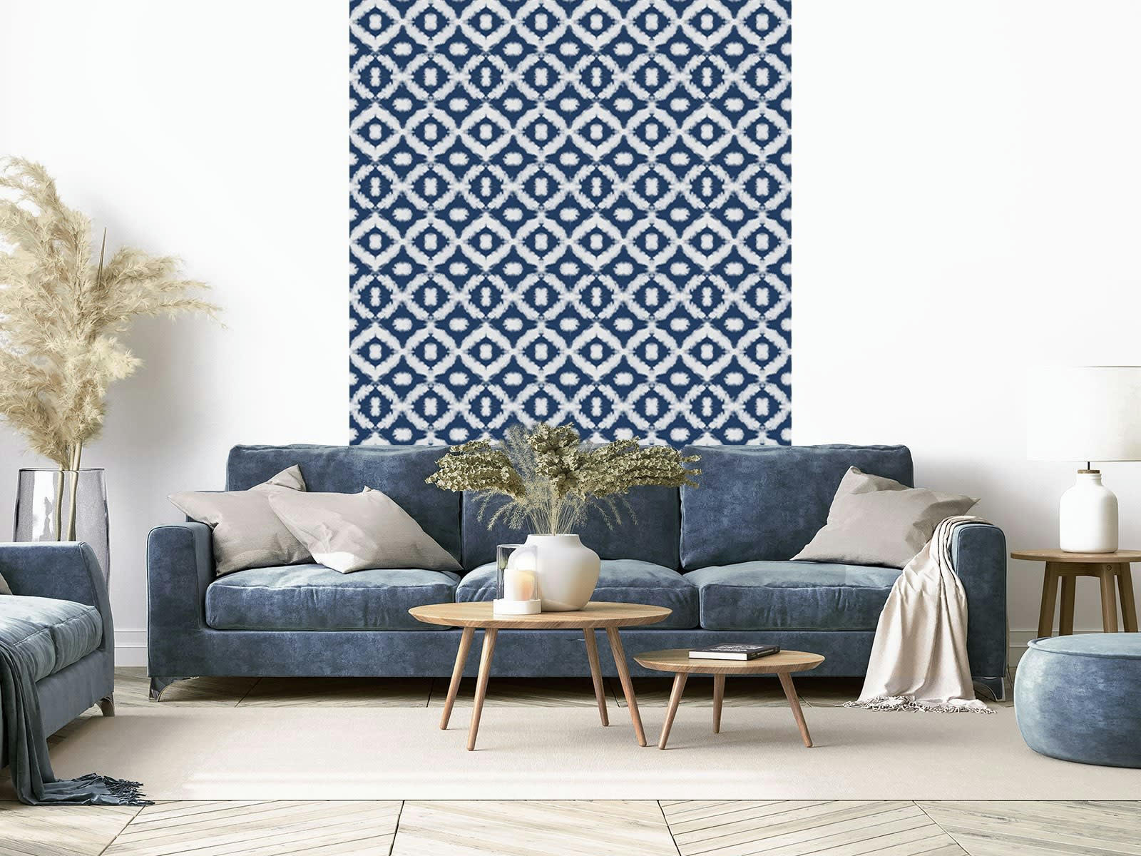 - Papier peint adhésif Shibori bleu cobalt 60cmx2m50