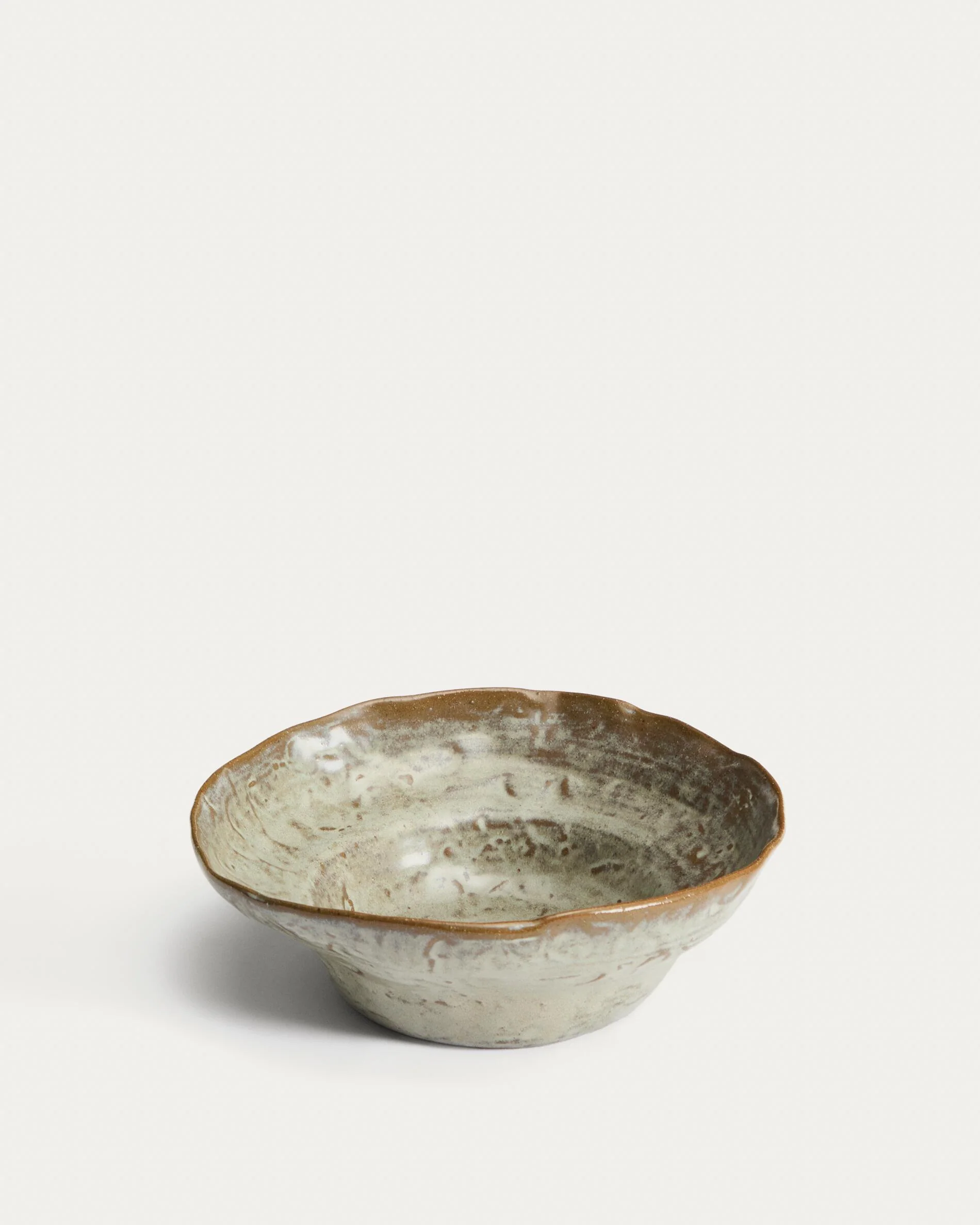 Alenia deep plate in grey ceramic