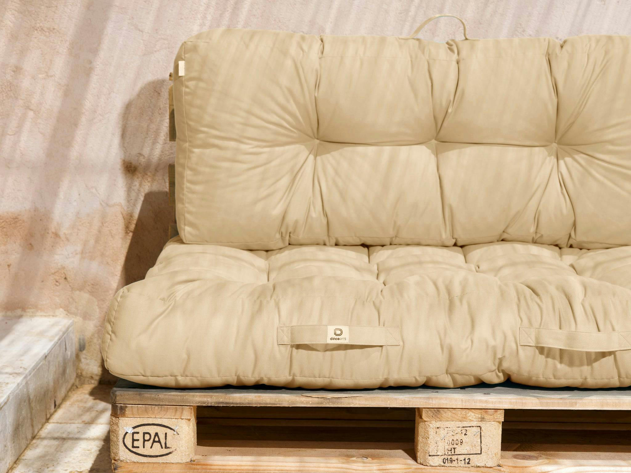- Coussins matelas pour palette 120X80X20 en polyester beige