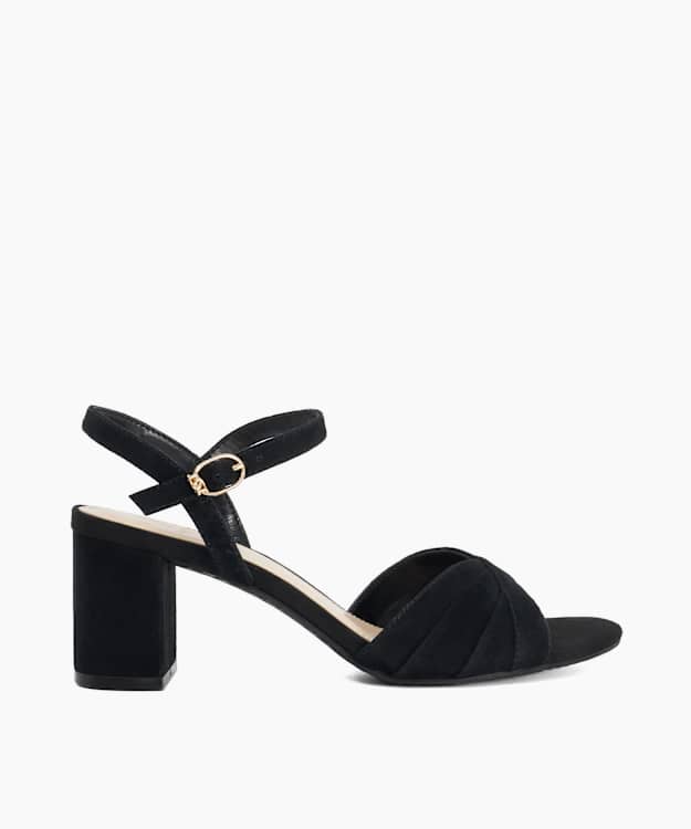 Mallorca Black - Block Heel Open Toe Sandals