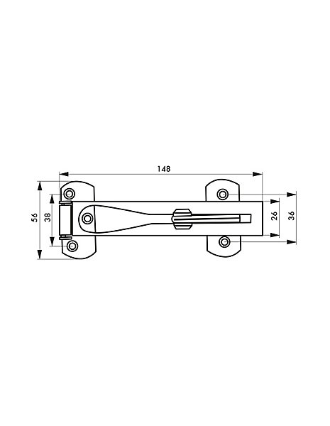 Entrebailleur de porte, 148mm, chrome - THIRARD
