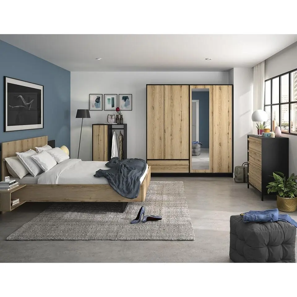 CALICOSY - MIMIZAN 1-deurs kledingkast - Licht hout - 45x75x122 cm