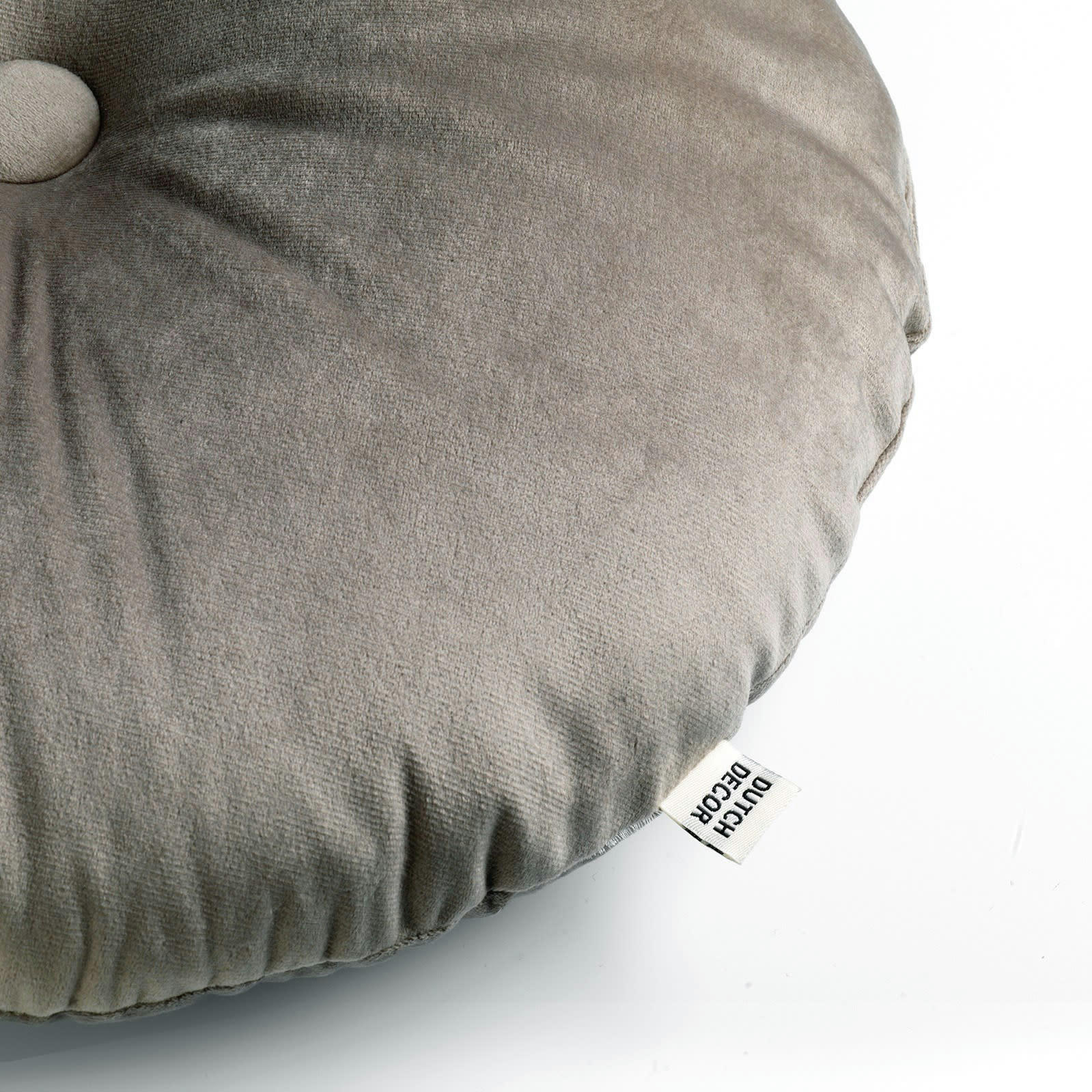 OLLY - Coussin rond beige en velours 40 cm uni