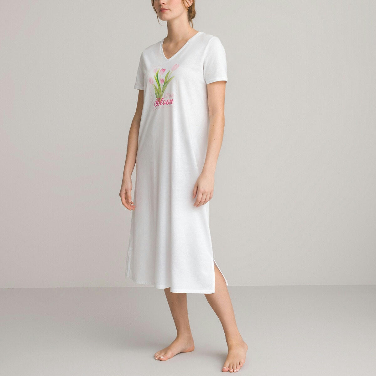 Chemise de nuit en jersey, manches courtes