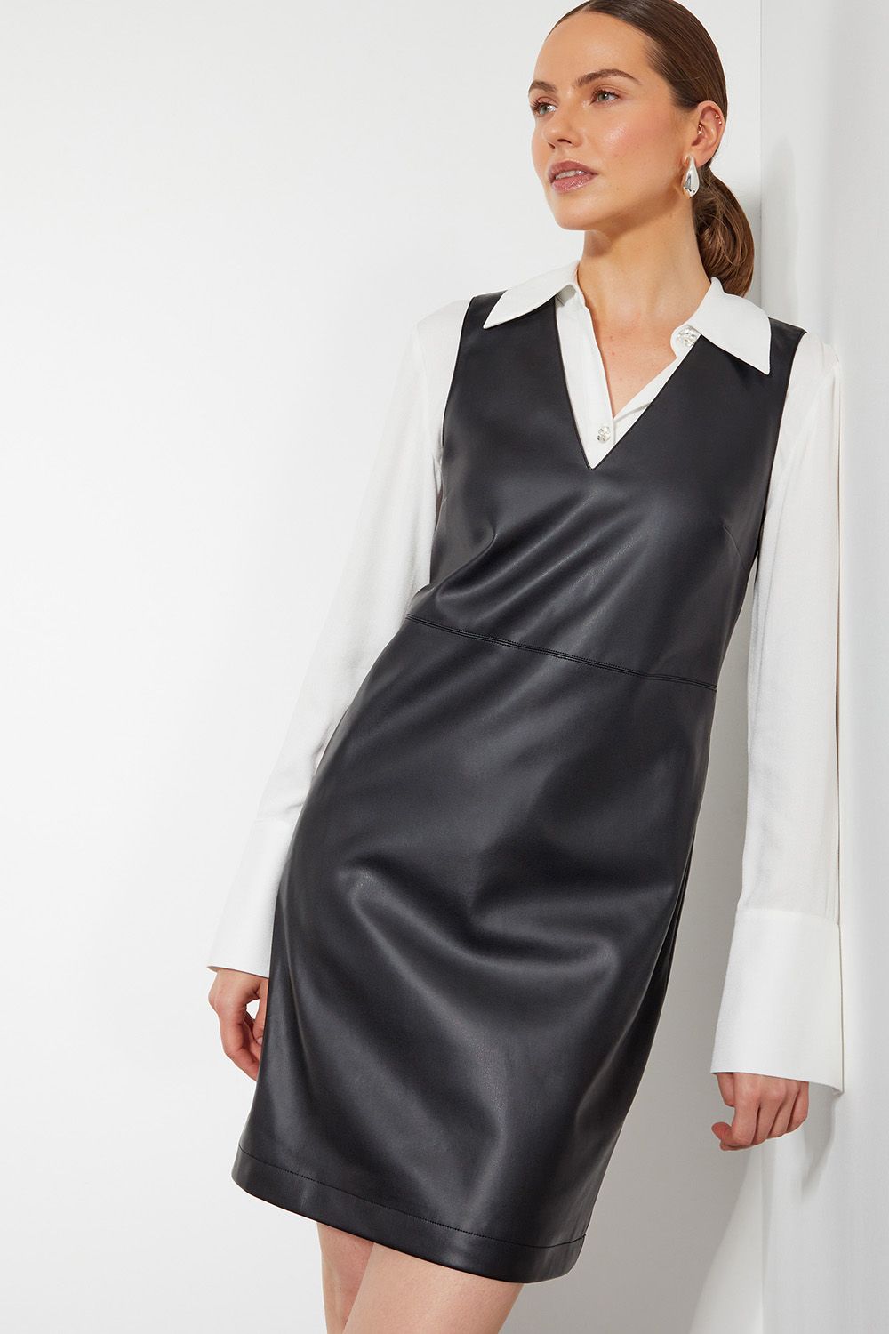 Monsoon Peri Sleeveless Faux Leather Mini Dress