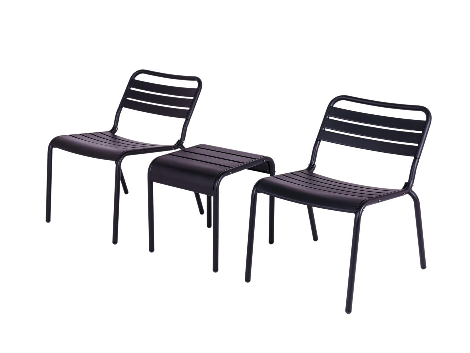 MaximaVida metalen loungestoel set Max zwart
