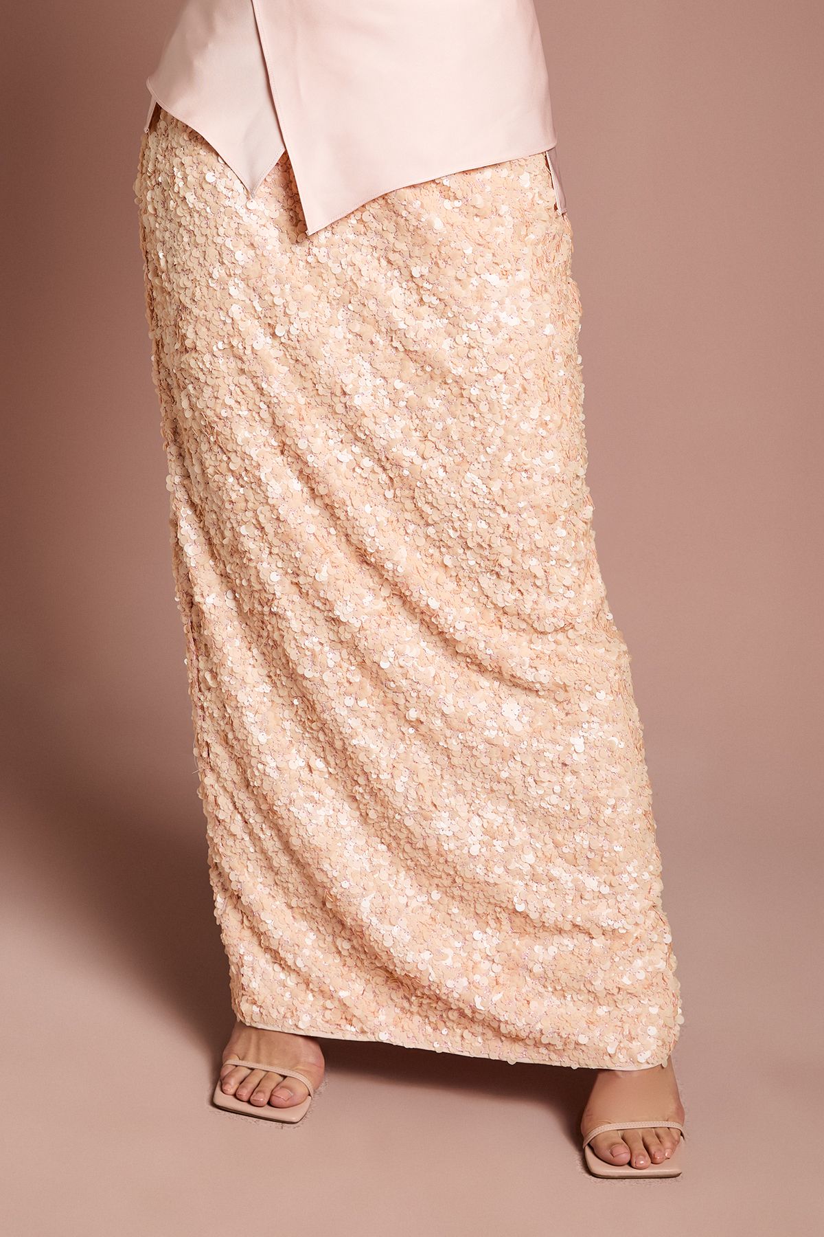 Coast Petite Sequin Column Maxi Skirt