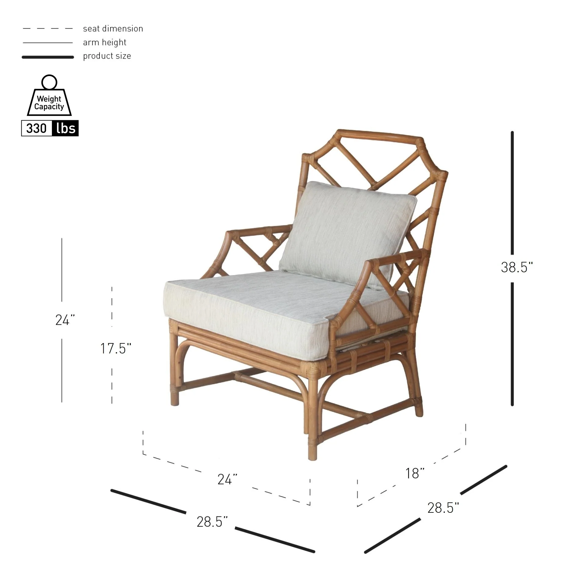 Kara Rattan Accent Arm Chair