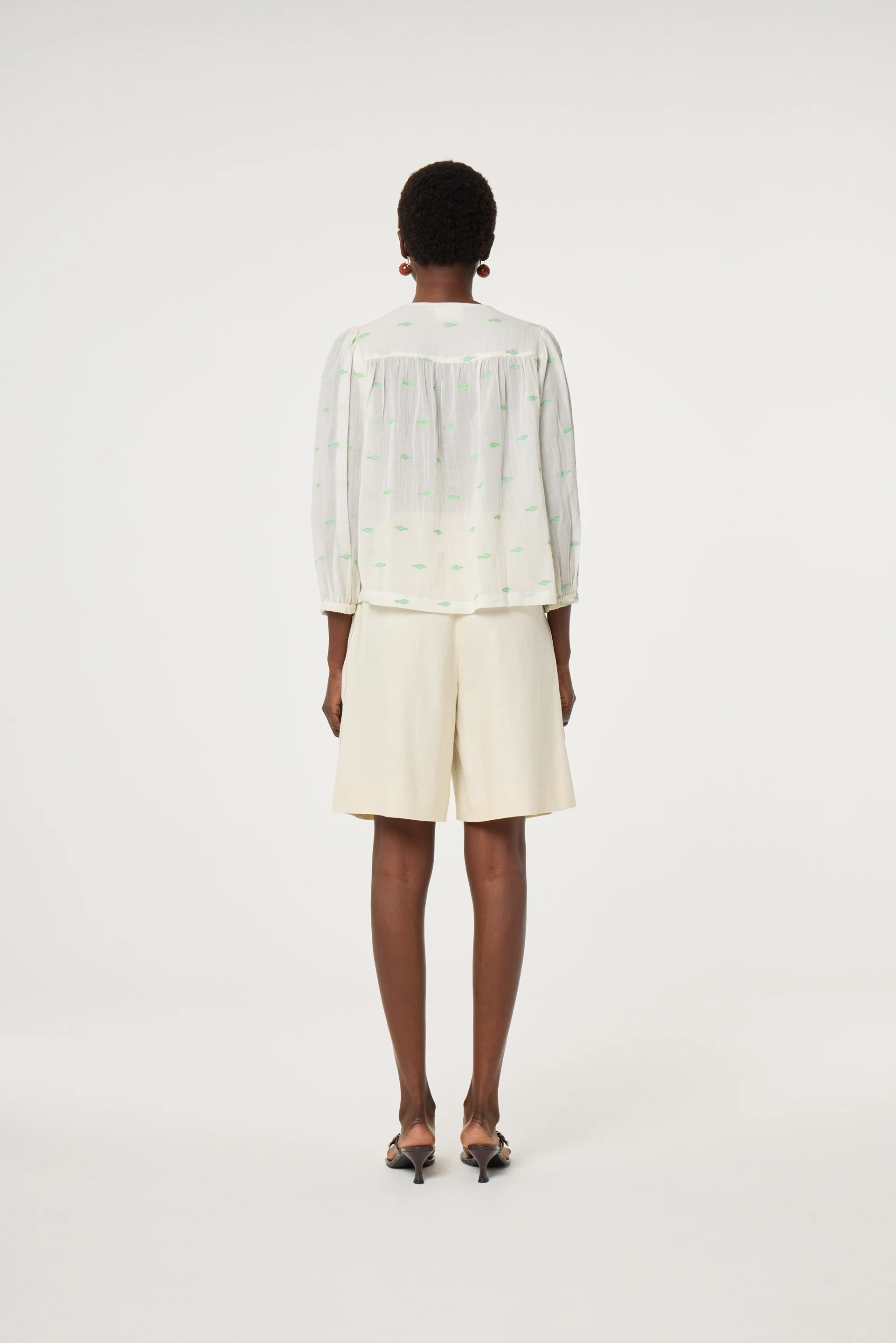 Bindi Top | Cosy White/Green