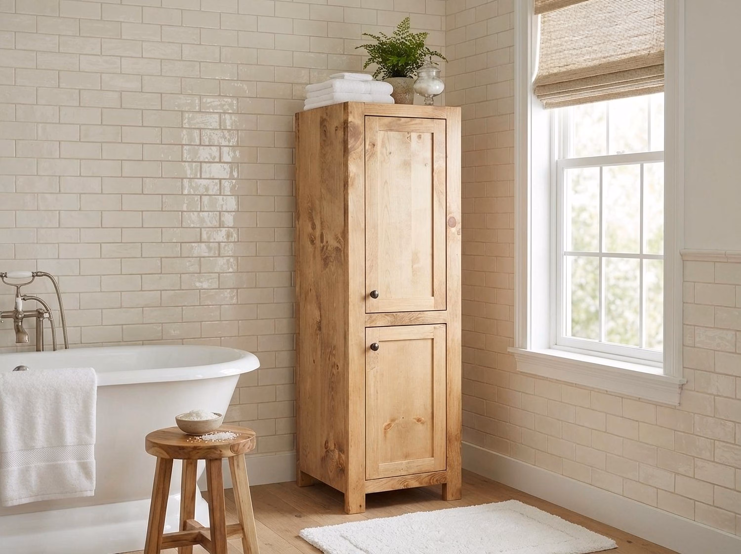 Whitmore Linen Tower - Handmade, Lifetime Warranty, Premium Hardware, Free Shipping, USA Made