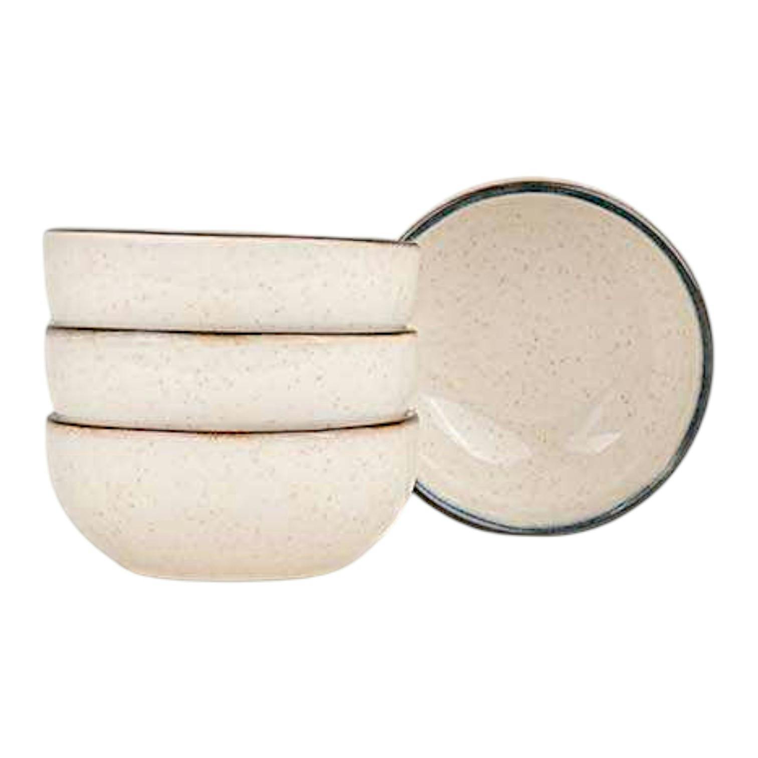 Bol à sauce blanc moucheté en porcelaine (lot de 4) ELDA