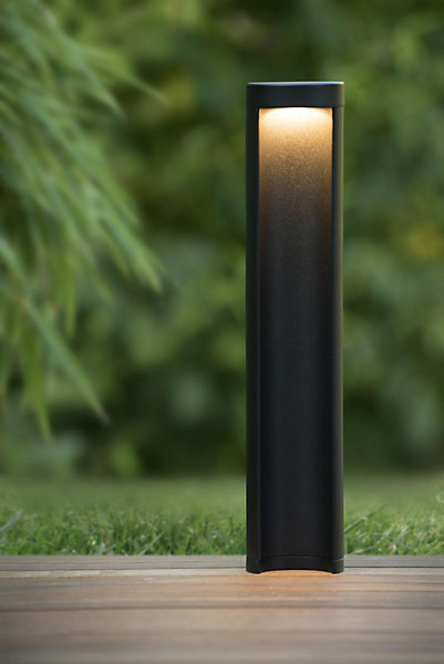 Borne extérieur COMBO en aluminium avec LED intégré - Noir - Lucide