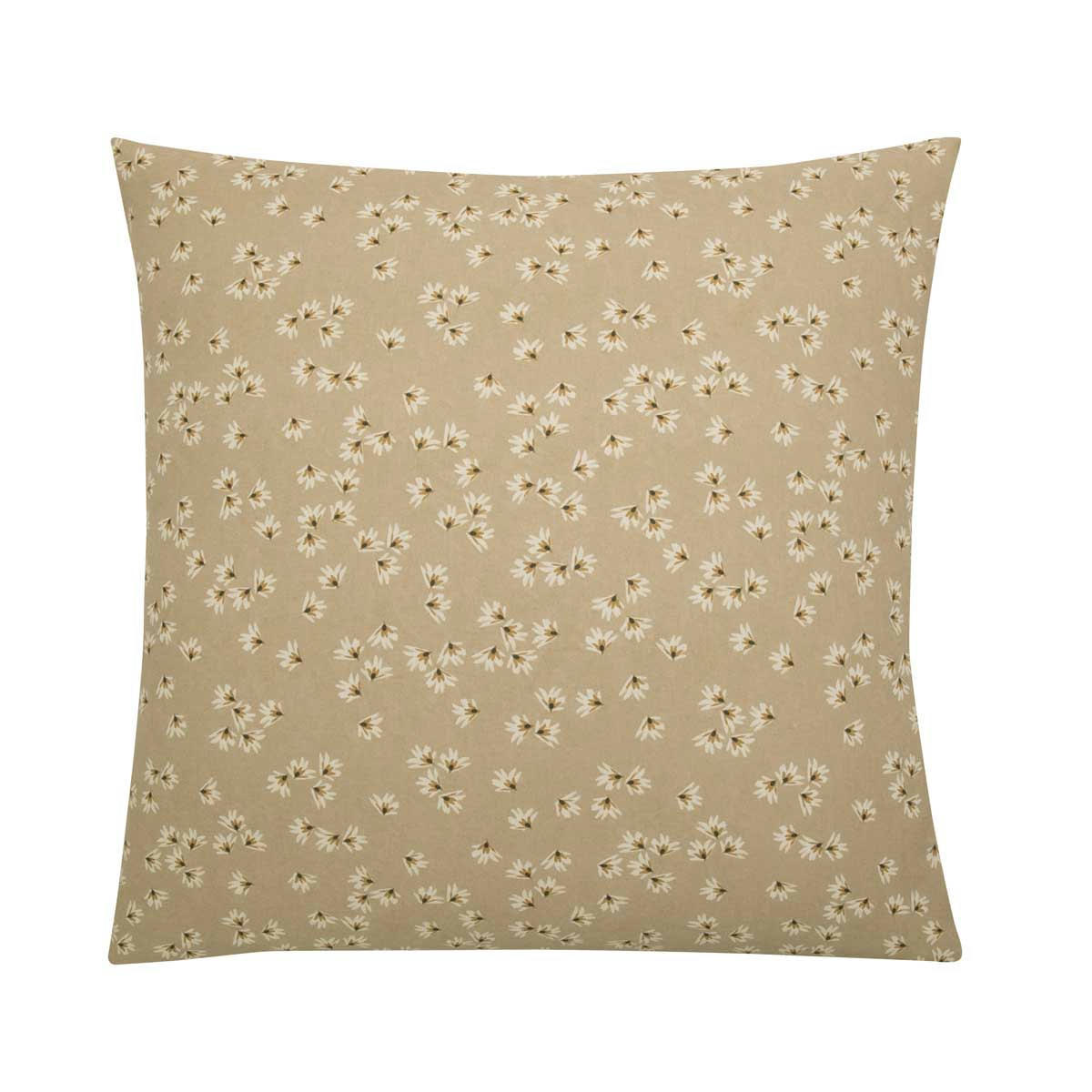 LEONIE - Taie d'oreiller imprimée en coton beige sable 63x63