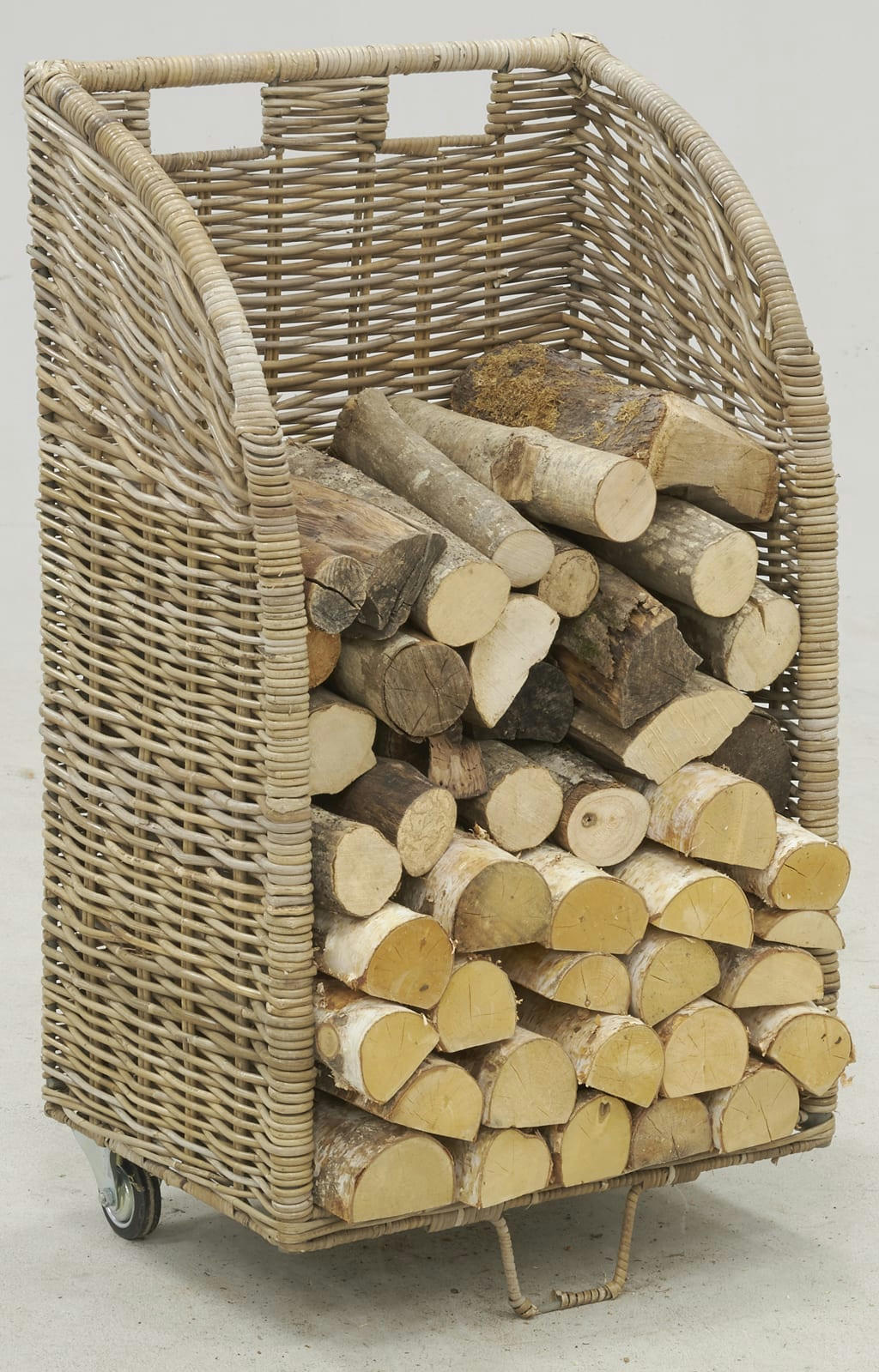 - Chariot à bûches en poelet gris grand modèle