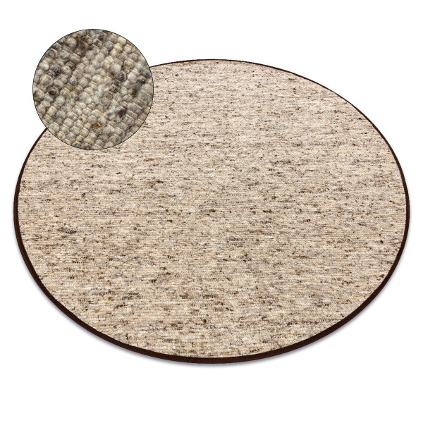 Dywan NEPAL 2100 sand, beż - wełniany, dwustronny, naturalny koło 100 cm