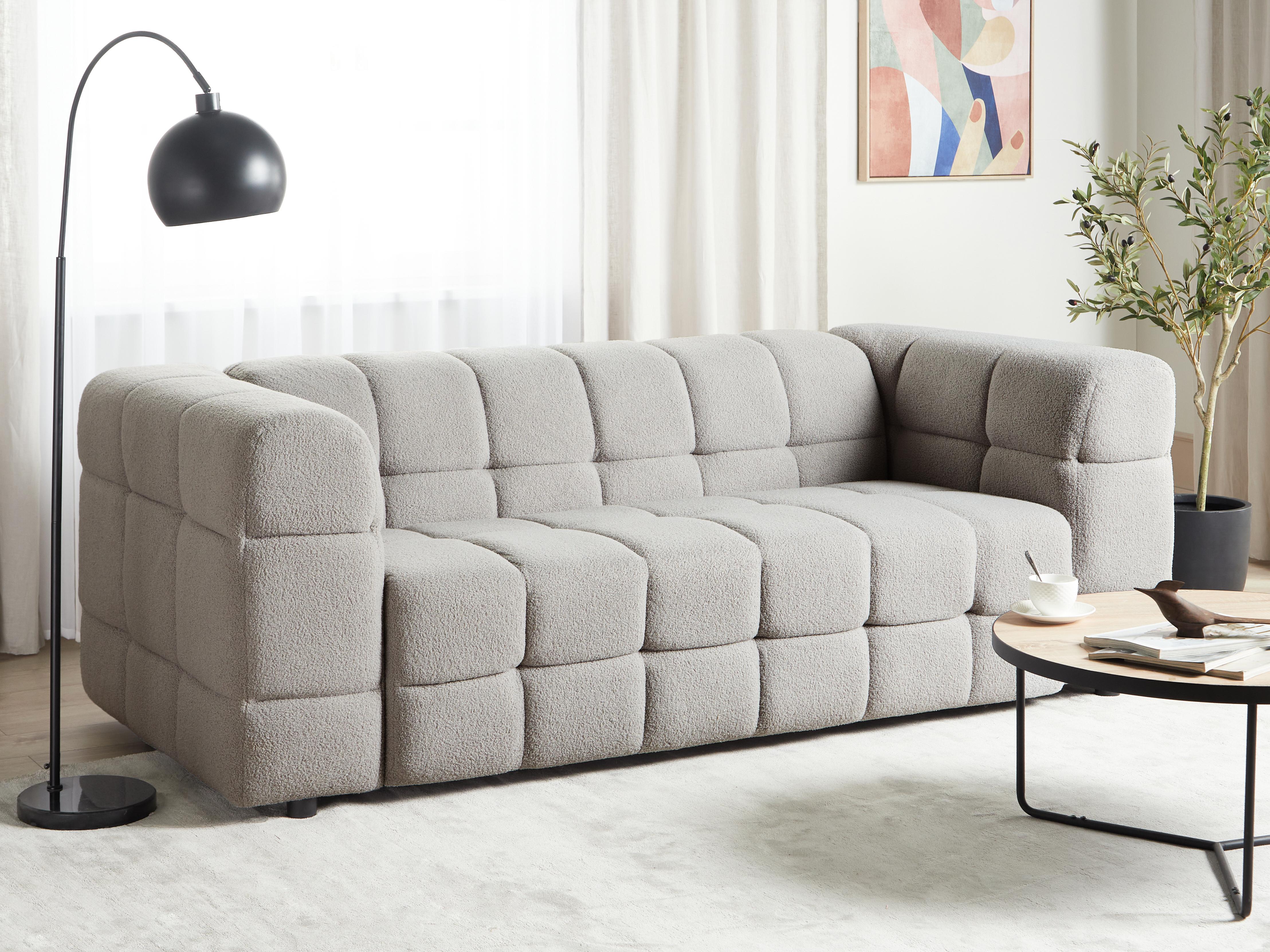 Sofa 3 Seater MULLOLA Boucle Grey