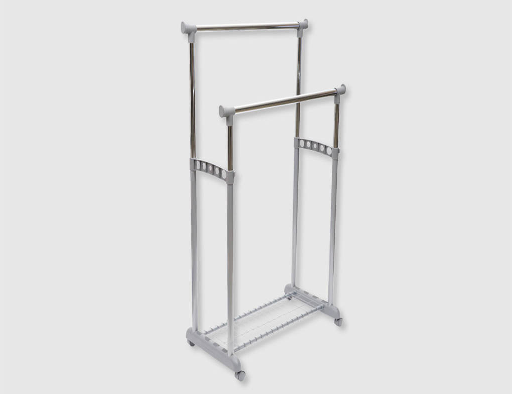 Kleiderwagen Aluminium weiß