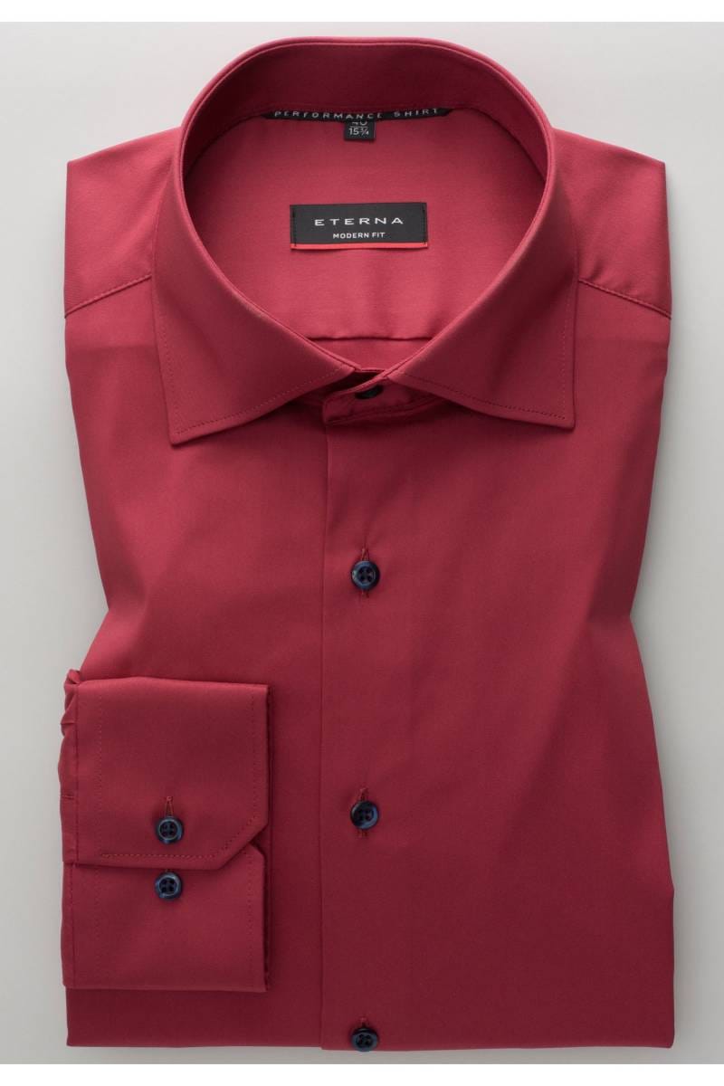 ETERNA Performance Modern Fit Tencel Hemd rot, Einfarbig