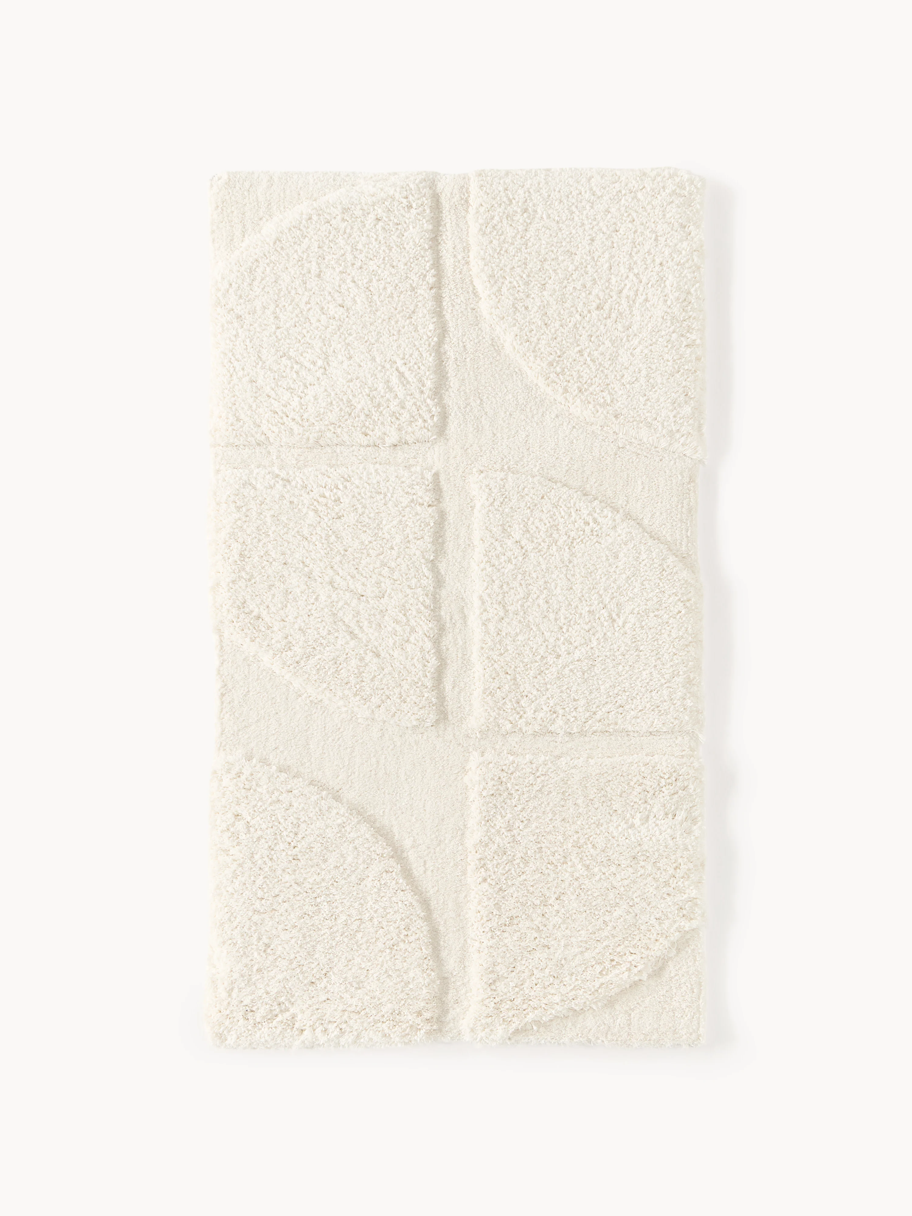 Flauschiger Hochflor-Teppich Jade mit erhabener Hoch-Tief-Struktur